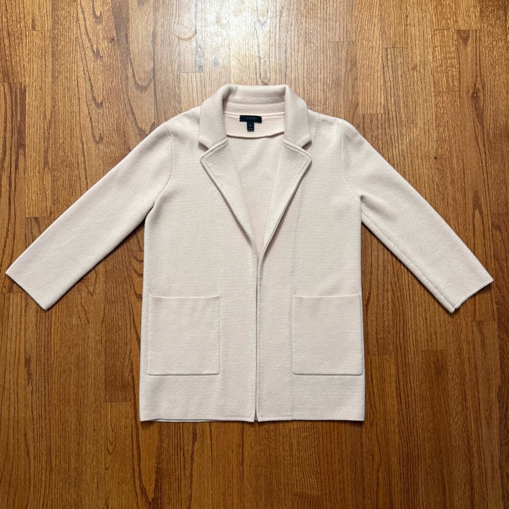 J. Crew Sophie open-front sweater-blazer in subtle rose pink size XS - Picture 2 of 14